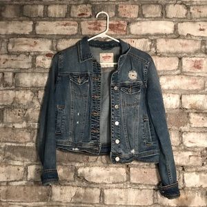 Target Semi Cropped Denim Jacket with Holes